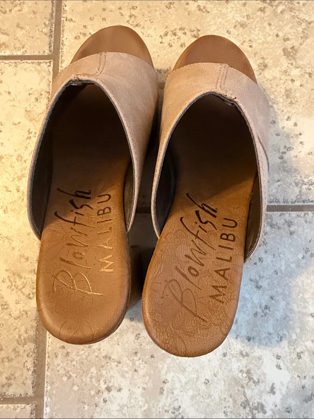 Blowfish Mauve-Taupe Suede Cork Platform Mules